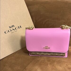 Coach Pink and Gold Shoulder Bag with Classic Silhouette NWT- valentines gift
